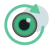 An eye with an arrow around it, to show the synchronisation